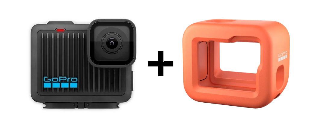 كاميرا Gopro HERO Compact Action مقاومة للماء مع فيديو فائق الدقة 4K، صورة بدقة 12 ميجابكسل، شاشة تعمل باللمس، لون أسود + هدية مجانية مع حافظة كاميرا عائمة قابلة للتركيب