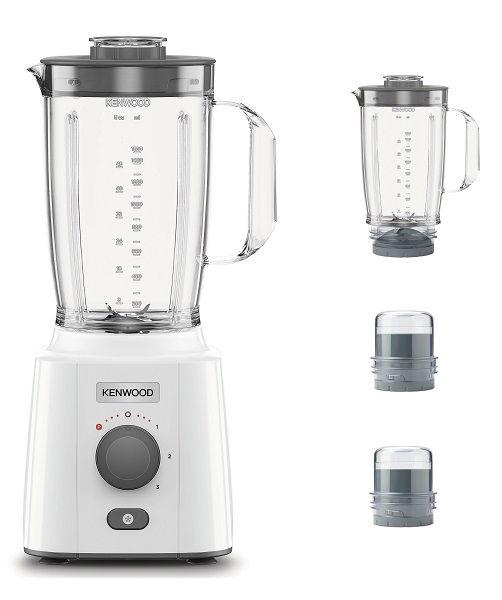 Kenwood Blender, 650W, 2L, Grinder, Ice Crush Function, 1.5L extra Jar, Multi Mill, BLP41.H0WH, White
