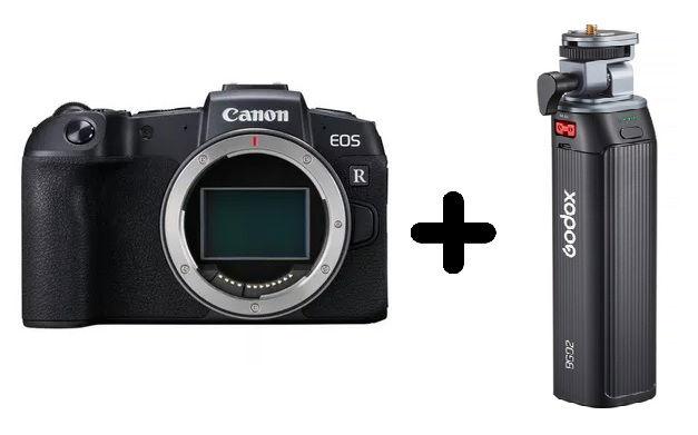 كاميرا كانون EOS RP مع عدسة RF 24-105mm F4-7.1 IS STM + هدية مجانية قبضة بطارية Godox، رأس إمالة 160 درجة، سعة 95 واط/ساعة، أسود، BG02