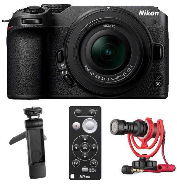 Nikon Z30 Mirrorless Camera Kit With 16-50mm + RODE VIDEO MICROPHONE + SmallRig Tripod Grip for Nikon ML-L7 + Nikon ML-L7 Remote Control