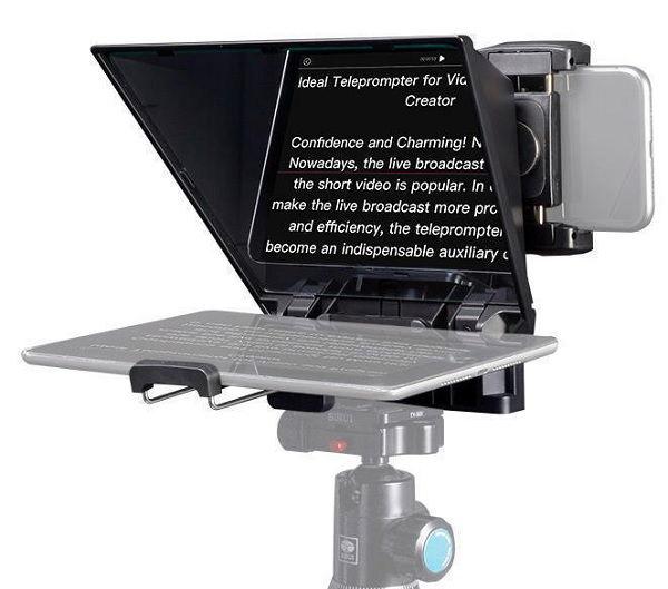 FEELWORLD TP2A Portable 8-inch Teleprompter supports up to 8" Smartphone/Tablet Prompting Smartphone DSLR Shooting with Remote Control & Lens Adapter Rings (FEELWORLD-TP2A)