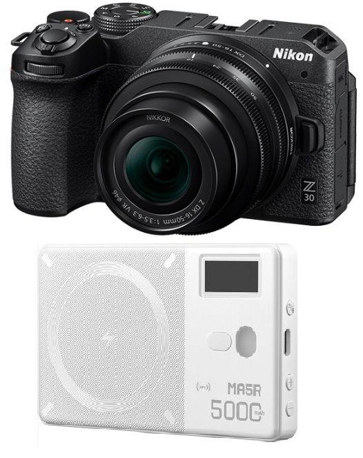 طقم كاميرا نيكون Z30 بدون مرآة مع عدسة 16-50 مم + هدية مجانية من Godox MA5R RGB LED وبنك طاقة