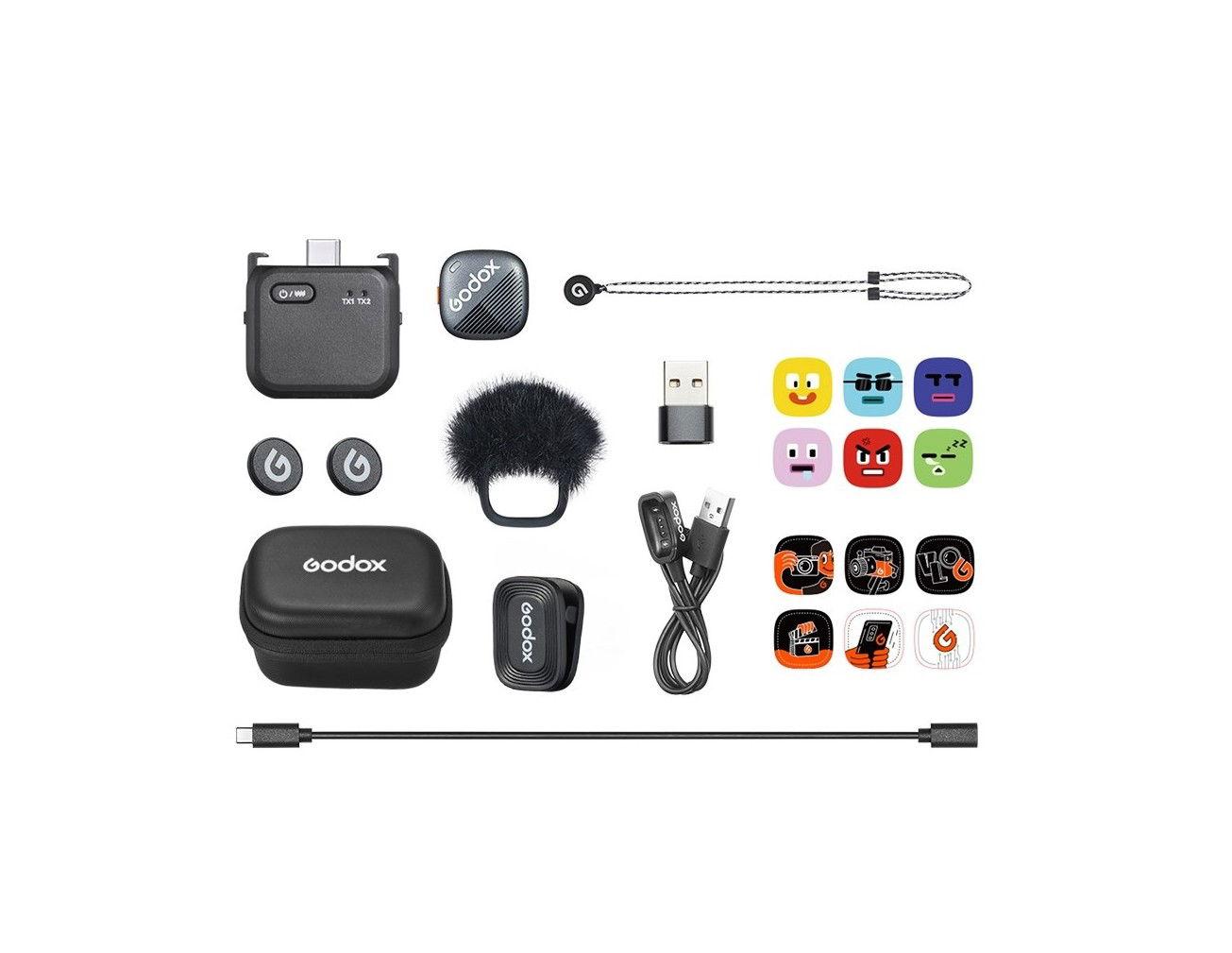 Godox Cube-OP3 Kit1, Wireless Microphone System 2.4 GHz, Black