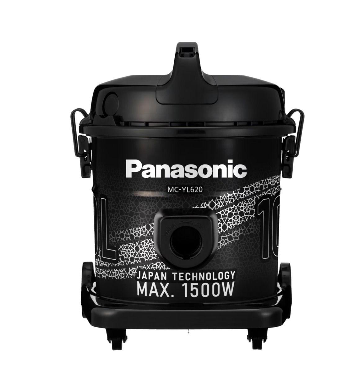 Panasonic Drum Vacuum Cleaner, 1500W, 10 Liters Capacity, Floor Nozzle, Blower Function, Anti-bacteria filter, MC-YL620KY47, Black