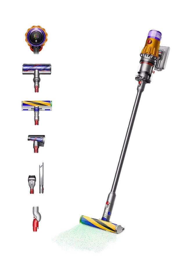Dyson V12 Detect Slim Absolute Cordless Vacuum, 150W, 0.35 L, 60 min of Run Time, Powerful Suction, SV46, Yellow/Iron
