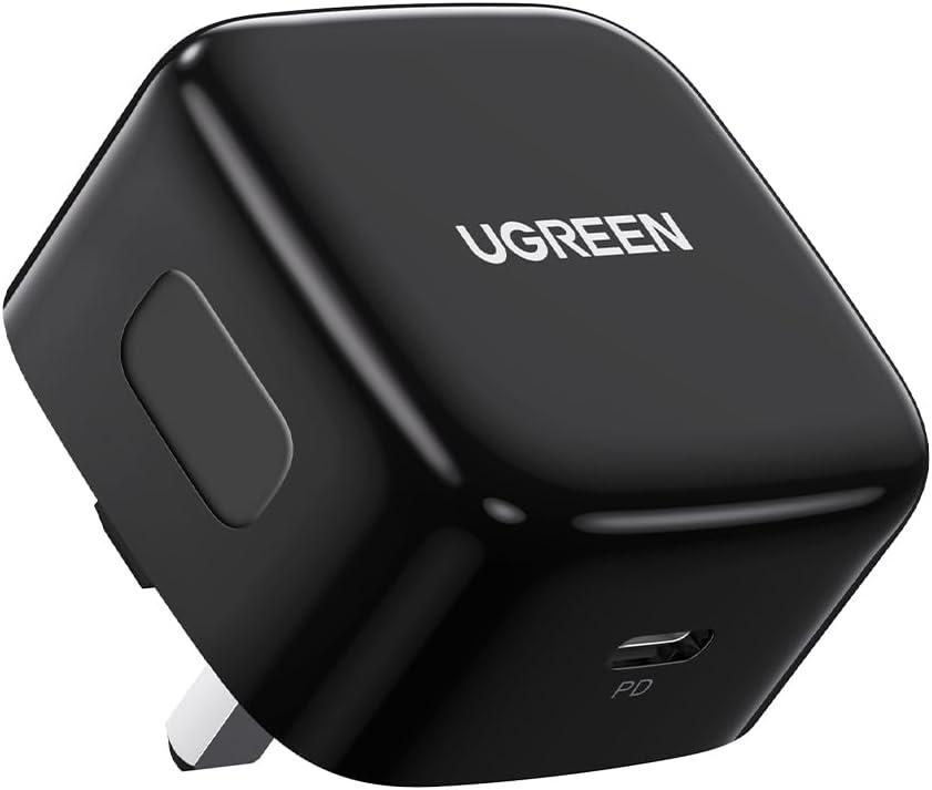 UGREEN USB C Charger 20W PD Fast Charger Plug Power Delivery Type C Wall Adapter Compatible with iPhone 17 Pro Max/16/15/14/13/12, iPad Pro/Mini 5, Galaxy S25 Ultra/S24/S23, Pixel 10 Pro XL, 50339, Black