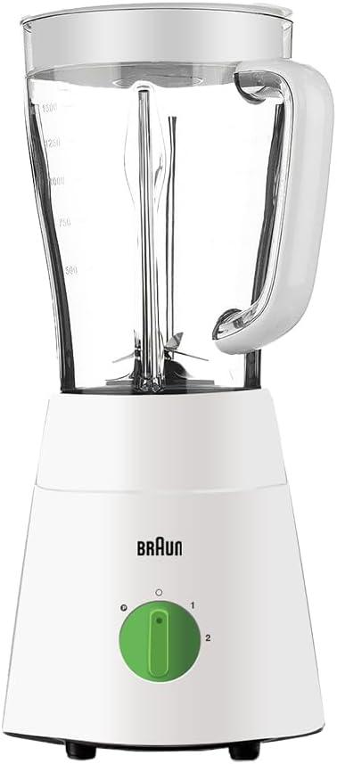 Braun Blender 3 in 1, 500W, 1.75L, 2 Speeds, Pulse Function, Multi Mill, Grinder Mill, JB0123WH, White