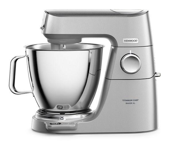 Kenwood Titanium Chef Baker XL, Kitchen Machine with K-Whisk, Stand Mixer with Kneading Hook, Whisk and 6,7L Bowl, KVL85.004SI Power 1200W, Silver