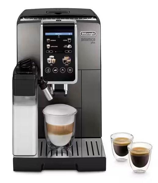 De'Longhi Dinamica Plus, Fully Automatic Coffee Machine, 24+ Functions, 1450W, 1.8L + Lavazza Crema e Aroma Beans 1k Free Gift + Delonghi Cappuccino Cups Set 190 ml 