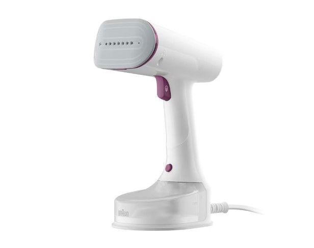 Braun QuickStyle 5 Garment Steamer with Plate FreeGlide 3D, Handheld Steamer with Fast Heating, Steam 22 g/min, Capacity 150 ml, 1200W, White/Purple
