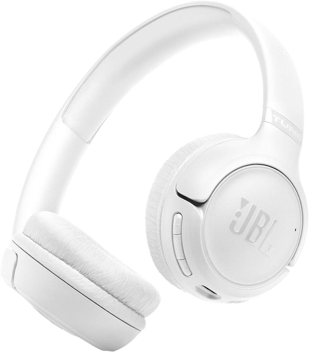سماعات رأس JBL Tune 530BT لاسلكية على الأذن بتقنية البلوتوث مع صوت باس نقي، عمر بطارية 76 ساعة، ميكروفونات مزدوجة مزودة بتقنية تكوين الشعاع، بلوتوث متعدد النقاط 6.0، قابلة للطي وخفيفة الوزن،T530BTWHTEU، لون أبيض