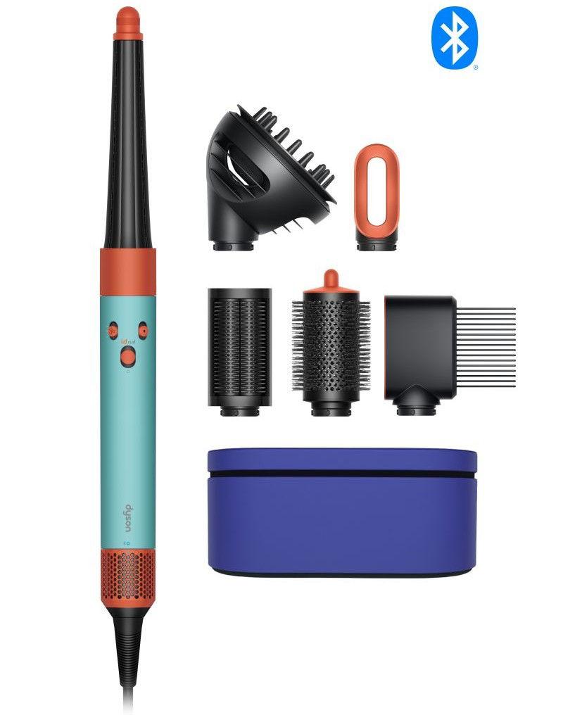 مجفف ومصفف الشعر دايسون إير راب متعدد الوظائف للشعر المجعَّد+الملفوف، 1300 واط، مزود بتقنية البلوتوث، 3 إعدادات، وظيفة ساخن وبارد، لتجعيدات مثالية، باللون سيراميك باتينا وتوبازي