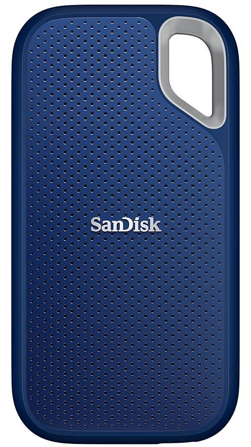 قرص SSD محمول من سانديسك إكستريم، سعة 1 تيرابايت، أزرق ملكي، سرعة نقل بيانات تصل إلى 1050 ميجابايت/ثانية R و1000 ميجابايت/ثانية W، مقاوم للسقوط من ارتفاع 3 أمتار، حماية من التلف، ضمان 5 سنوات