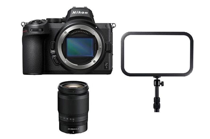 Nikon Z5 Body Only, Full Frame Mirrorless Camera + Nikkor Z 24-200mm f/4-6.3 VR Lens + Free Gift Godox E-sports LED Light ES45 Kit
