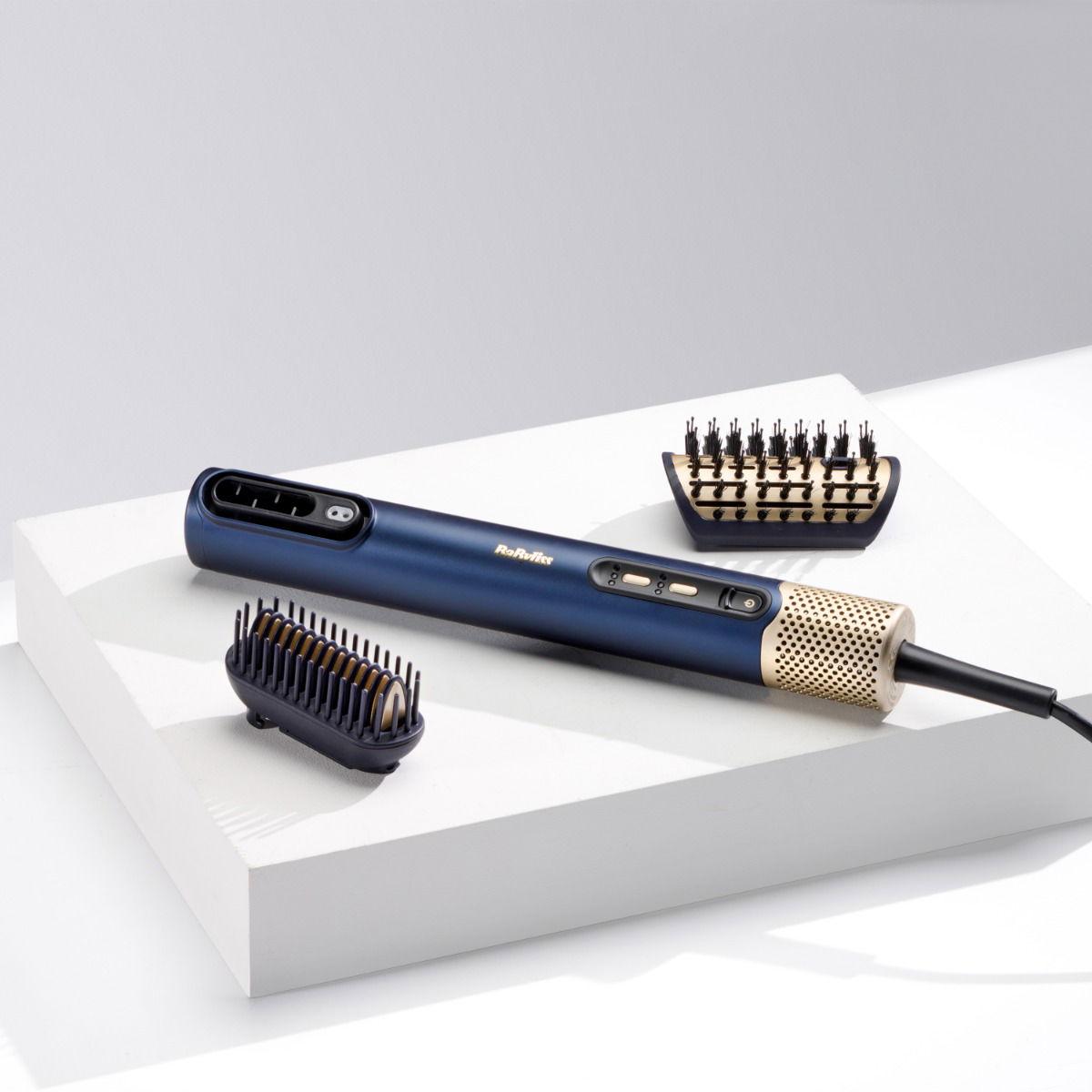 BaByliss Air Wand 3-in-1 Hair Dryer, Straightener & Hot Air Brush with Ion Technology, High-Speed Digital Motor, Includes 3 Attachments, No Heat Damage, AS6550SDE, Blue