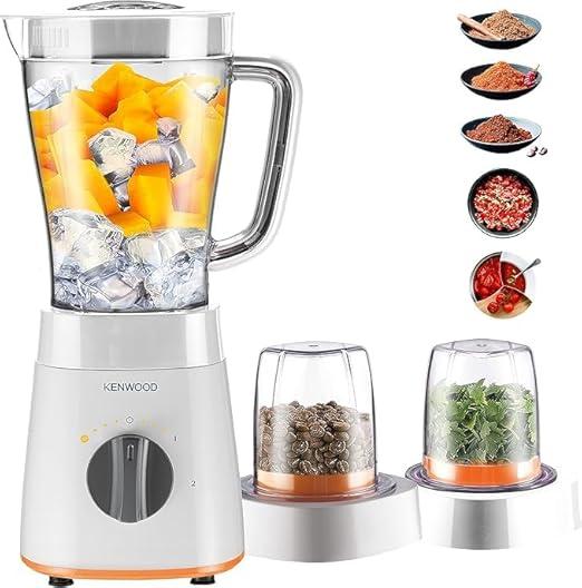 Kenwood Blender, 500W, 2L, Ice Crush Function, Multi Mill, Grinder, Chopper, 2 Speeds, BLP15.360WH, White