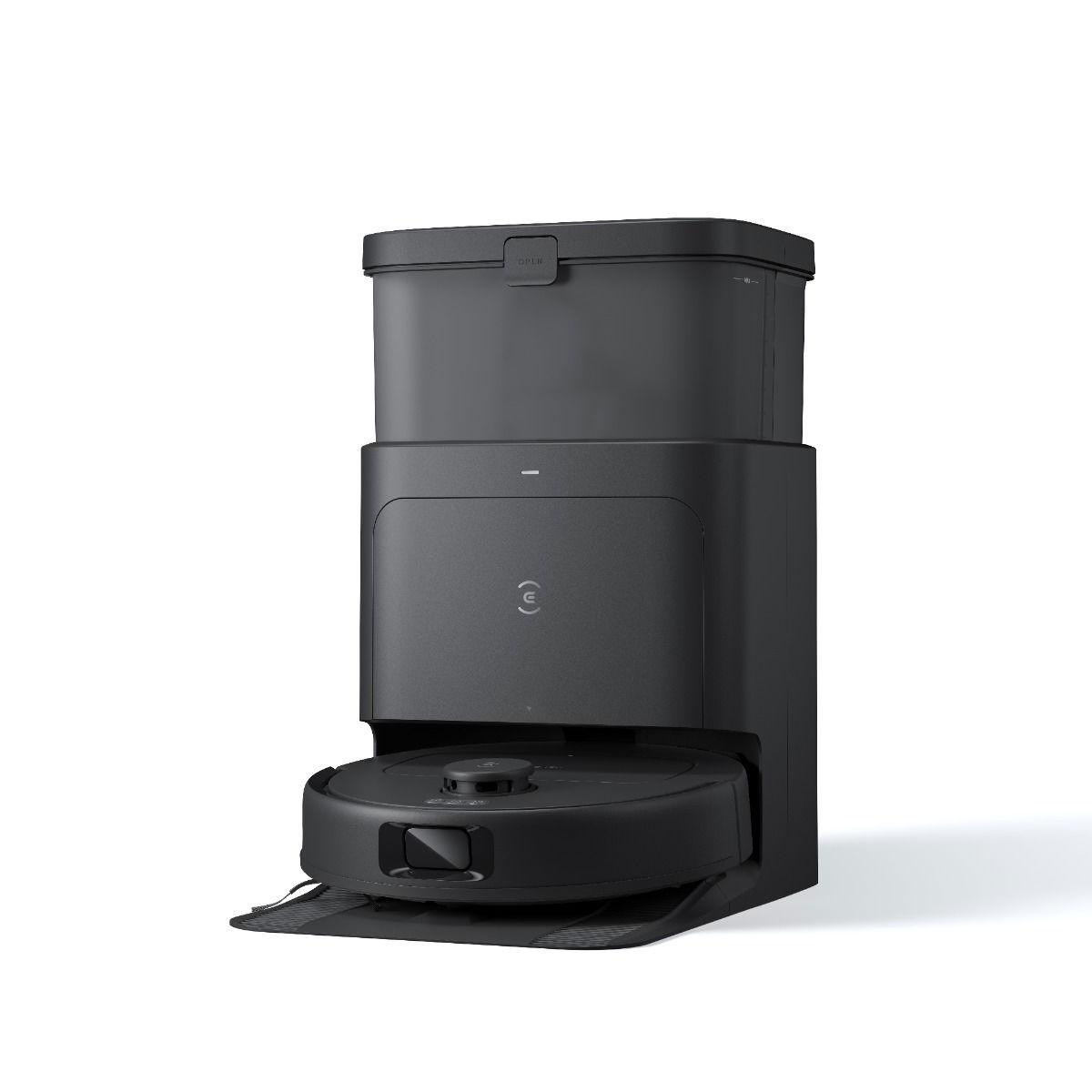 ECOVACS N30 Pro Omni Robot Vacuum Cleaner with Station, Robot Vacuum Cleaner 10000Pa, Hot Water Cleaning and Drying, ZeroTangle 2.0 Brush, 9 mm Skid Lifting, Automatic Emptying, Black