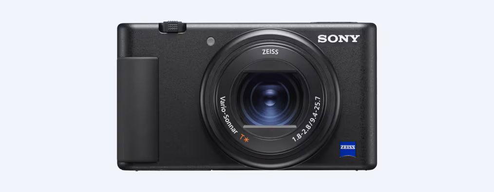 Sony Digital Vlog Camera for content creation with a selfie-friendly vari-angle LCD screen, a directional 3-capsule mic, ZV1A, Black