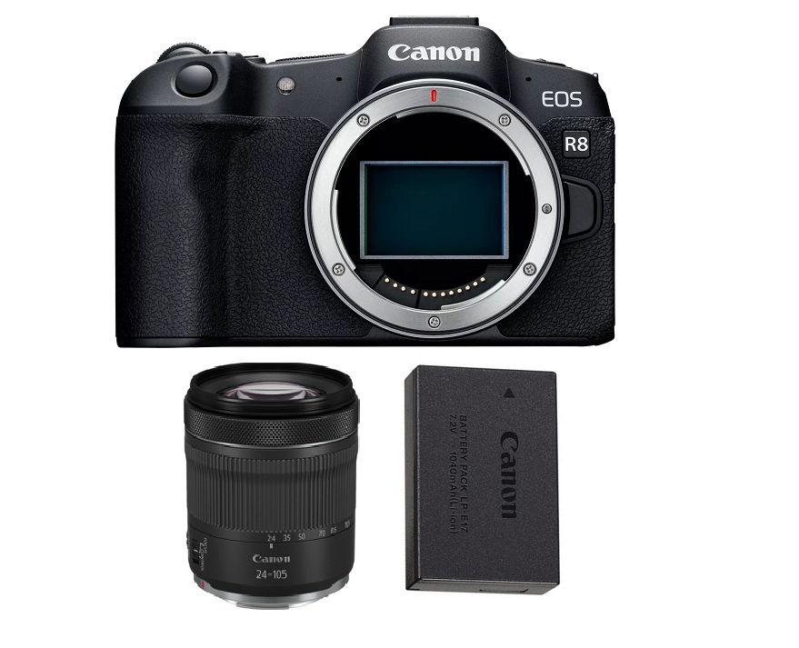 Canon EOS R8 BODY + LP17 Battery + Canon RF 24-105mm F4-7.1 IS STM