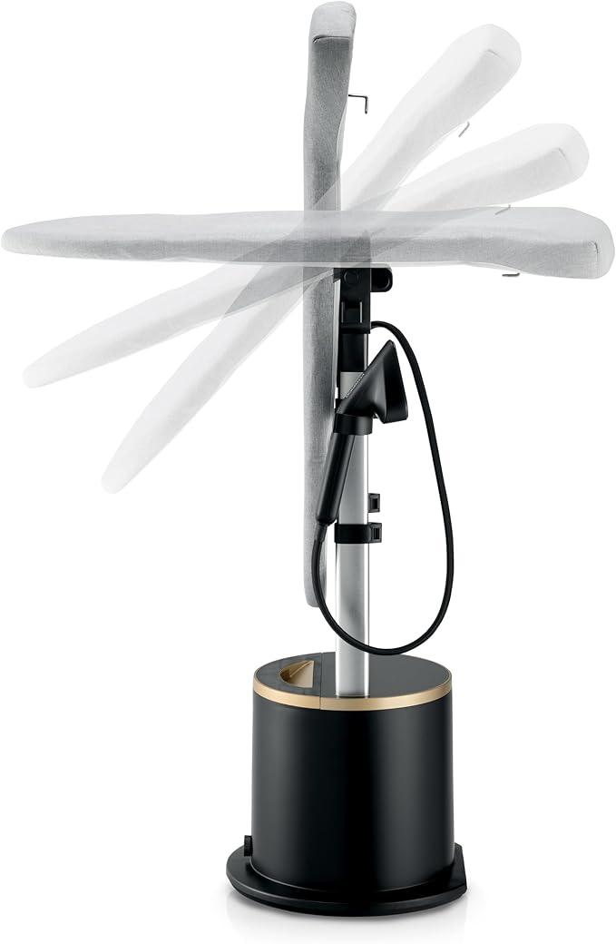 Kenwood Garment Steamer 2200W, 2L Tank, 95g/min Steam, Long 3-Position Ironing Board, Digital Hand & Base Control, Automatic Shut-Off, GSP80, Matte Black with Gold