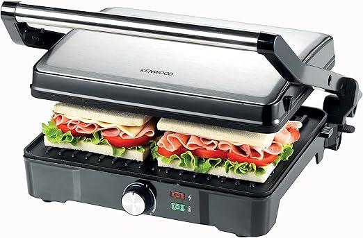 Kenwood Health Grill, 2000W, 3 Adjustable Grill Positions, HGM31.000SI, Silver