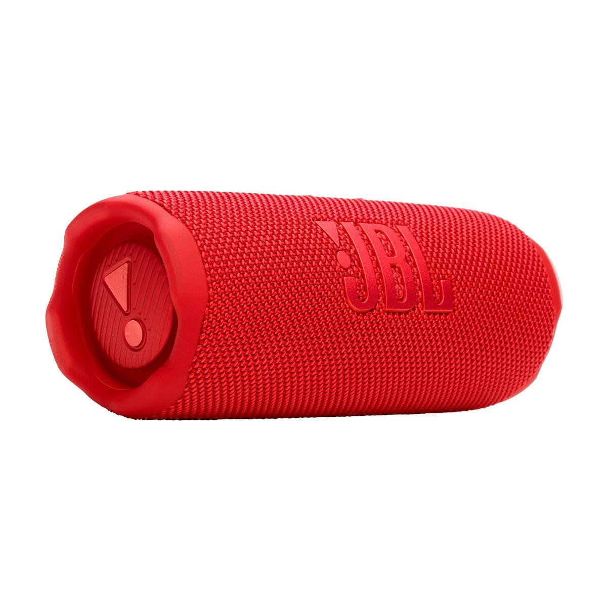 JBL Flip 7 - صوت برو من JBL مع تعزيز الصوت الذكي، تصل مدة التشغيل إلى 16 ساعة، اتصال متعدد السماعات عبر Auracast، وتصميم مقاوم للماء والغبار والسقوط لجميع المغامرات، أحمر.