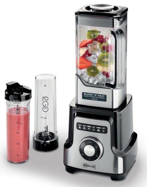 Kenwood Premium Power Blender, 1500W, 3L Goblet, 2 Smoothie Bottles, Heating Function, 10 Speeds, 6 Preset Programs, Ice Crush Function, BLM92.920SS, Silver