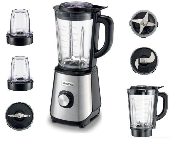 Kenwood Blender, 1000W, 2L Glass Goblet, Grinder Mill, Chopper Mill, Ice Crush Function, BLM45.885SS, Multicolor