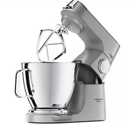 Kenwood Kitchen Machine Titanium Chef Baker XL 7L, 5L Bowl 1800W with scale Silver, 3 attachment, KVL85.344SI