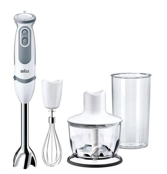 Braun Multi Quick 5, 1000W, 21 Speeds, 0.500L Chopper, 0.600L Beaker, Stainless Steel Whisk, MQ5235WH, White