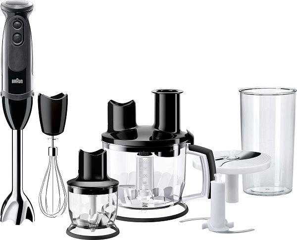 Braun Multi Quick 5, 1000W, 21 Speeds, 1.5L Food Processor, Whisk, 0.600L Beaker, Splash Control, MQ5285BK, Black