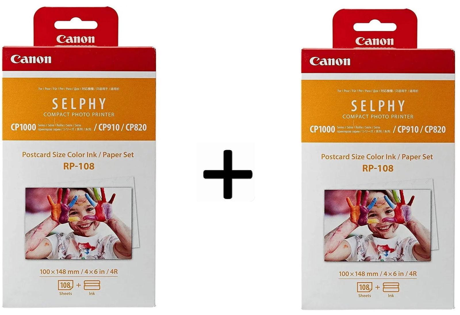 Canon RP-108 Ink/Paper Set Postcard Size -108 Prints, 2pcs, RP-108I