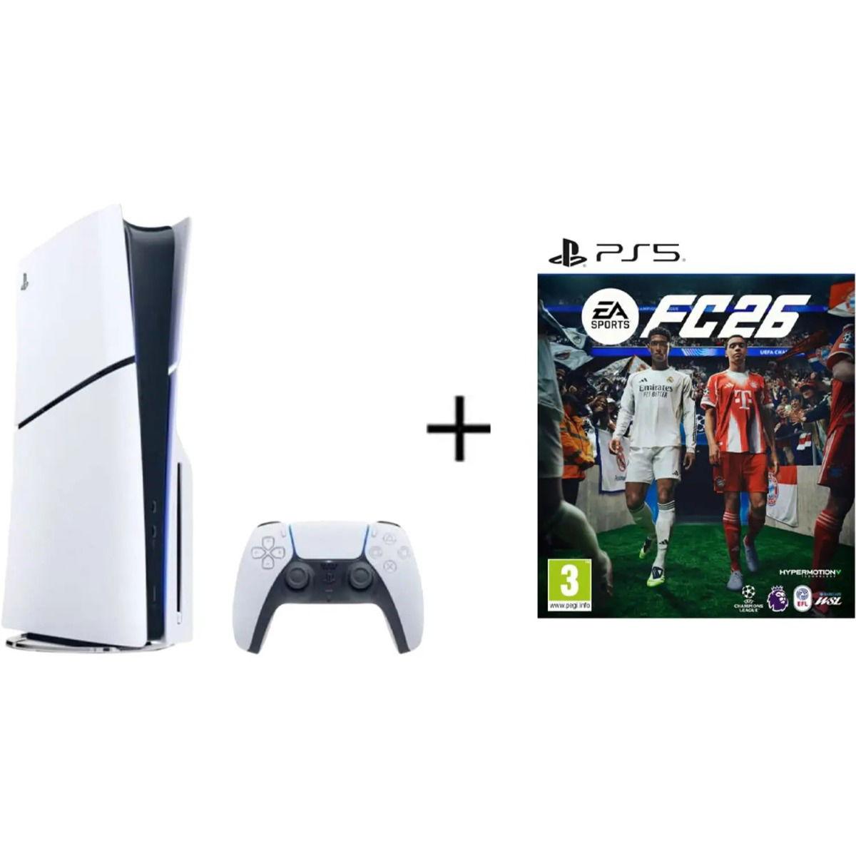 Sony PlayStation 5 Digital Edition 825GB, EA SPORTS FC™ 26 Bundle, 8K Output, HDR Technology, up to 120 fps, Ray Tracing, Ultra High Speed SSD, CFI-2116B-FC26VCH, White