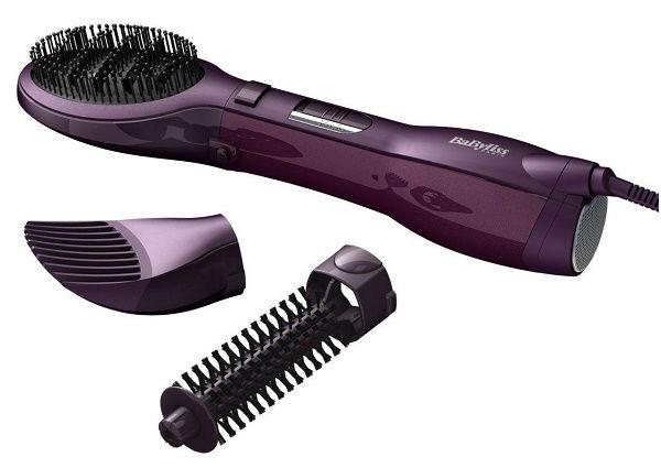 Babyliss Air Styler Pro, 1000W, 2 Speeds and Temperature, Cool Air, Paddle Brush, Round Brush, Ionic Function, AS115SDE, Purple