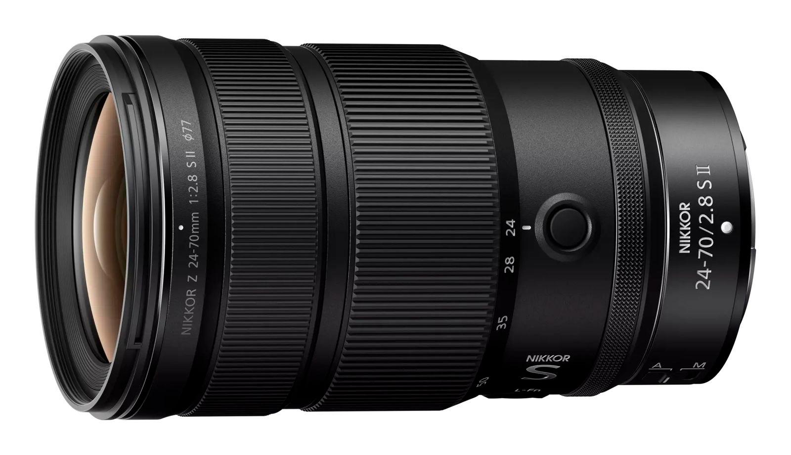 عدسة نيكون نيكور Z 24-70 مم f/2.8 S II مع آلية تكبير داخلية، عدسة بدون مرآة ذات إطار كامل، إعادة تعريف التنوع والثبات والحجم الصغير لهذه الفئة الأساسية من عدسات التكبير الاحترافية، JMA724DA، أسود