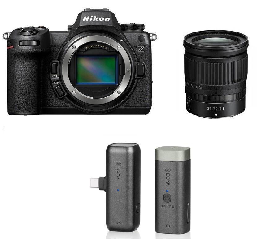 Nikon Z6III Mirrorless Camera Body Only (VOA130AM) + Nikon 24-70mm Lens + Free Gift Boya 2.4GHz Wireless Microphone, BY-WM3U
