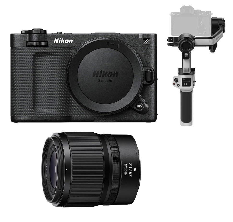 Nikkon Digital Camera ZR, 6K Cinema Camera for Filmmakers, full-frame, Body only, VOA180AM + NIKON Z LENS 35mm f/1.4, JMA112DA + Free Gift ZHIYUN Cinepeer Weebill 3E Gimbal, WEEBILL-3E