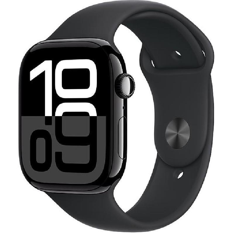ساعة Apple Watch Series 10 GPS مقاس 46 مم، ألومنيوم أسود، مقاس متوسط/كبير (MWWQ3QAA)