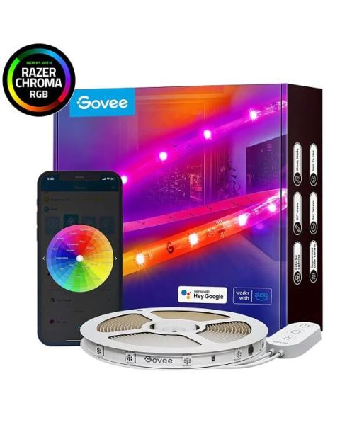 Govee RGBIC Wi-Fi + Bluetooth LED Strip Lights With Protective Coating (5m) (H619A)