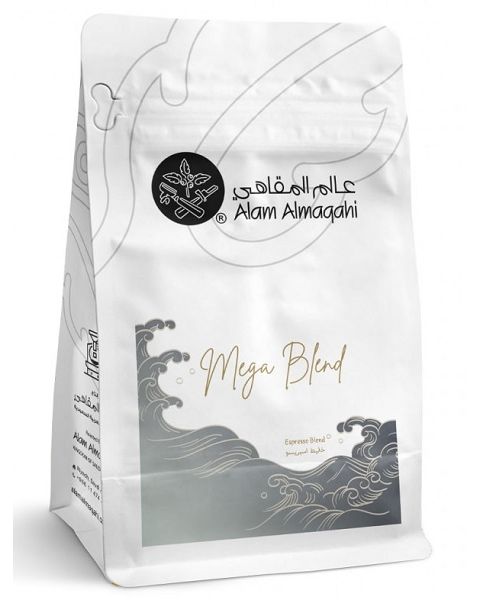محمصة عالم المقاهي ميجا بلند حبوب قهوة 250 جرام (MEGA BLEND)
