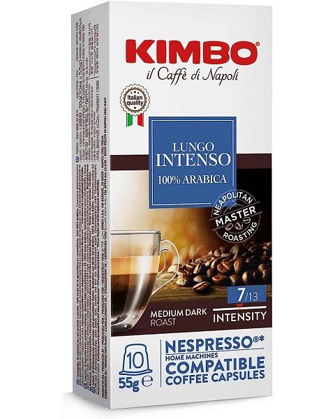 Kimbo Lungo 100% Arabica Capsules - Nespresso Compatible, 10 capsules (KIMBO ARABICA LUNGO)