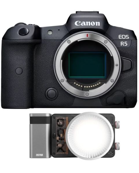 Canon EOS R5 Mirrorless Camera Body Only  + Zhiyun MOLUS X100 Light Combo (EOSR5-B) 