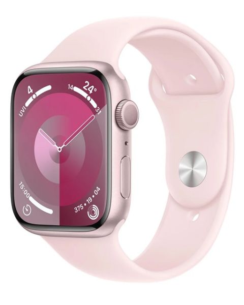 ساعة Apple Watch الإصدار التاسع، مقاس 45 مم، الإطار ألومنيوم (MR9G3QA/A-R)