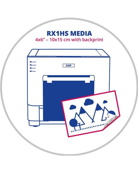 DNP 4x6” (10x15cm) Media with backprint for RX1HS Printer (RX1-P4)