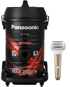 Panasonic Heavy-duty Drum Vacuum Cleaner Powerful 2200 W (MC-YL788R747) + Panasonic Epilator