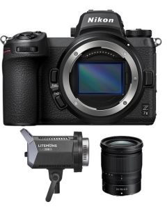 Nikon Z7ii Camera Body Only + Nikon 24-70mm f/4 S Lens + Godox LA200D LED Light + NPM Card (VOA070AM)
