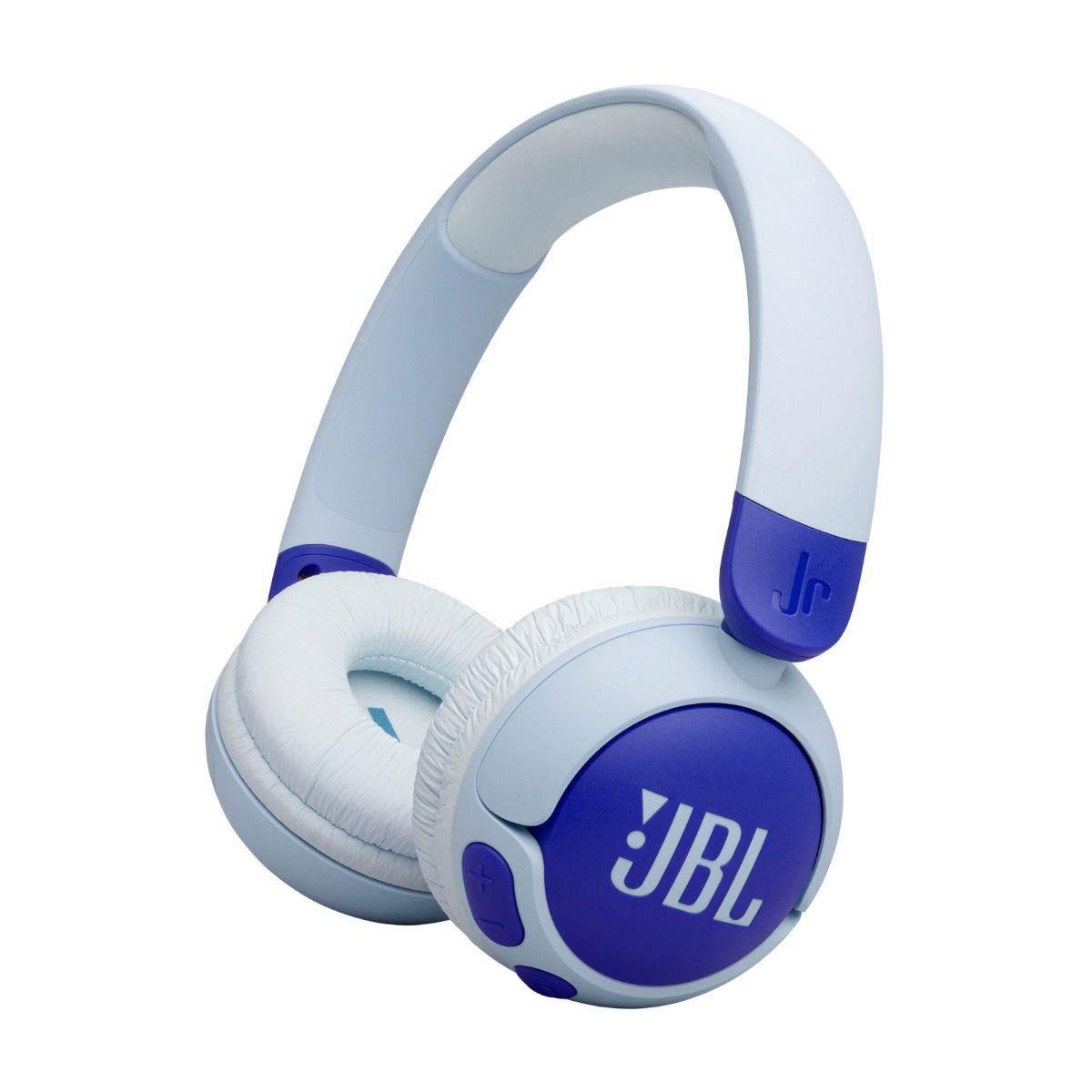 JBL Junior 320 BT، سماعات بلوتوث لاسلكية للأطفال مع ميكروفون مدمج، 50 ساعة تشغيل، صوت JBL آمن، صوت منخفض، أزرار تحكم سهلة ومجموعة ملصقات، 320BT، أزرق