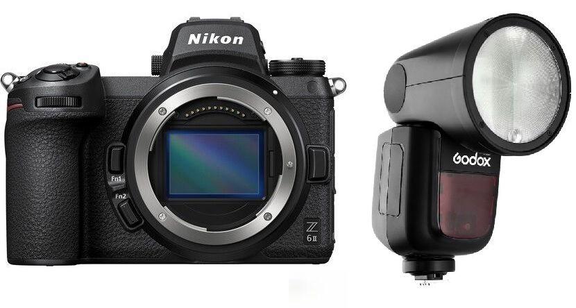 هيكل كاميرا نيكون Z6 II بدون مرآة فقط، VOA060AM + هدية مجانية فلاش جودوكس TTL LI-ION دائري لكاميرات نيكون، V1N