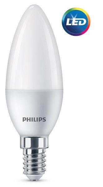 مصباح فيليبس ليد شمعه عادي اصفر 6.5 واط مثلج غير قابل للخفت