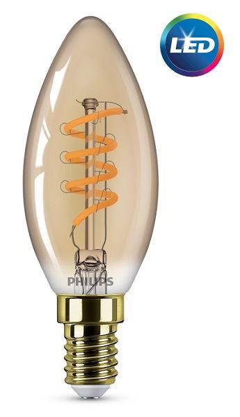 مصباح فيليبس ليد كلاسيكي شمعه ذهبي 2.5 واط قابل للخفت (PHI-929002983201)